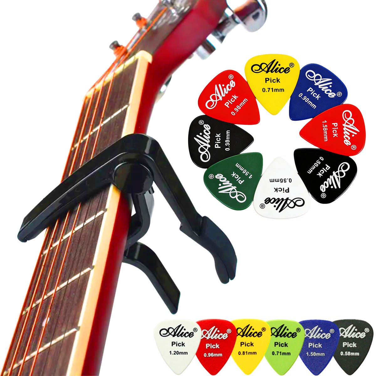 Guitar Capo Clip - Black Alloy Quick Change Guitar Capo