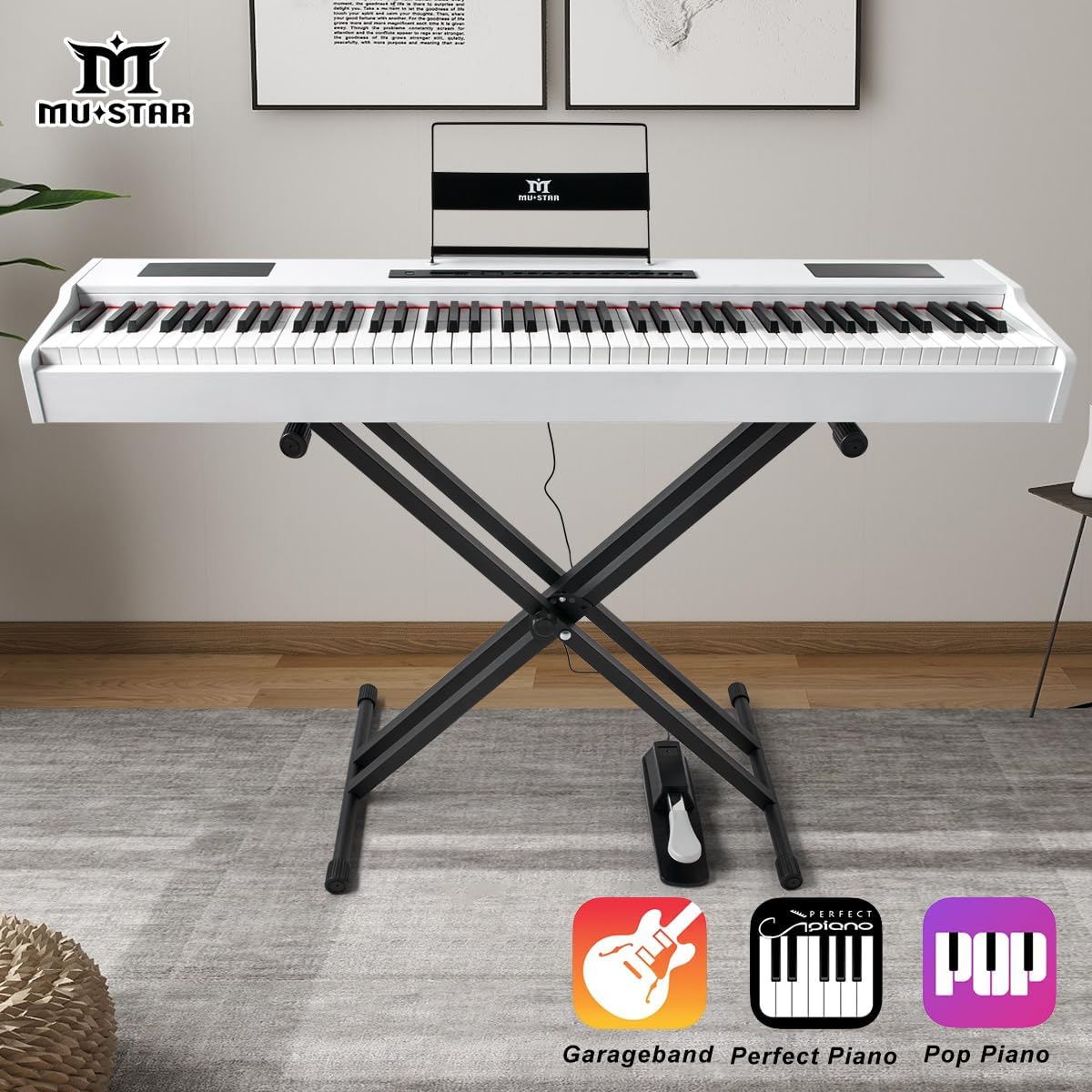 Piano Sustain Pedal - MUSTAR Digital Piano Keyboard 88 Keys