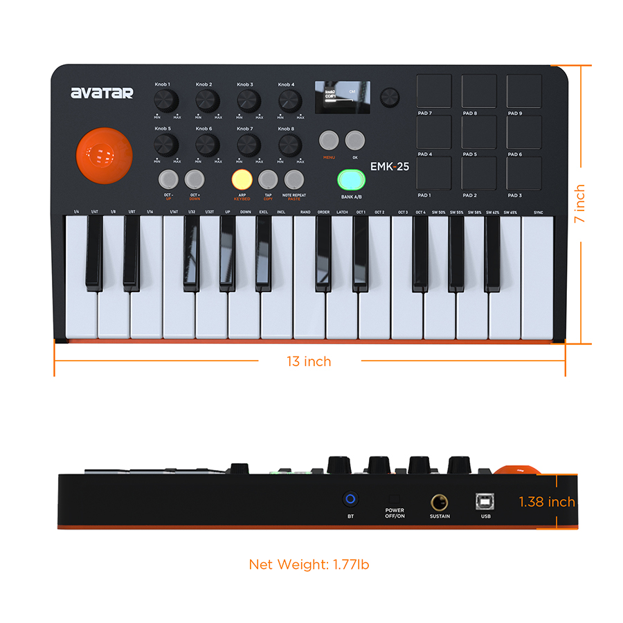 Keyboard MIDI Controller With  - Midi Controller Pad review and price